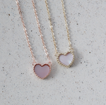 14k Gold Classic Opal Heart Necklace