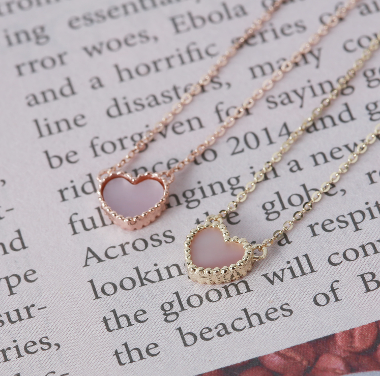 14k Gold Classic Opal Heart Necklace