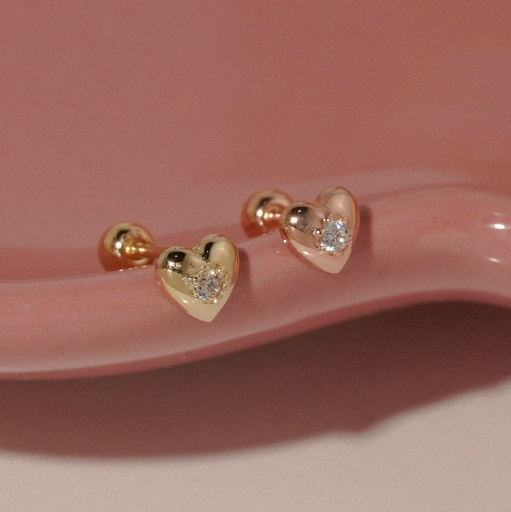 14k Gold Petal Heart