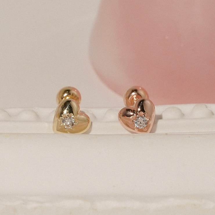 14k Gold Petal Heart