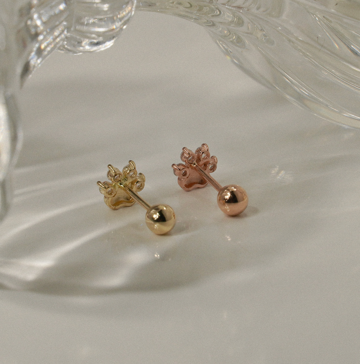 14k Gold MIni Paw Sparkle