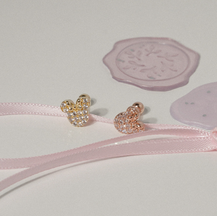 14k Gold Mini Petite Sparkle Mouse