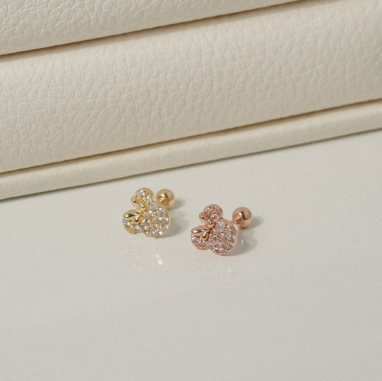 14k Gold Mini Petite Sparkle Mouse