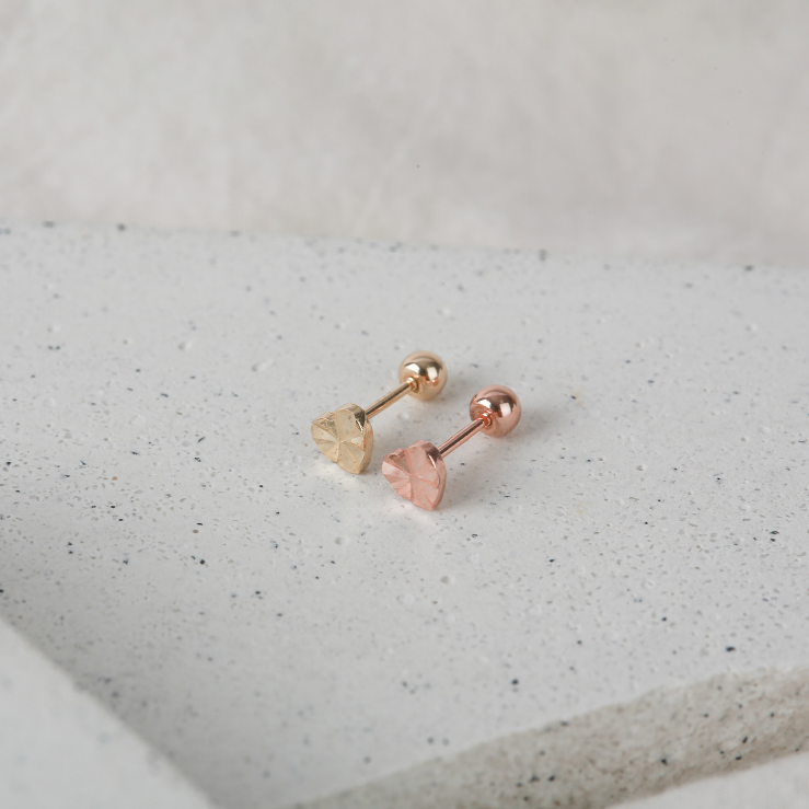 14k Gold Shimmer Cut Heart