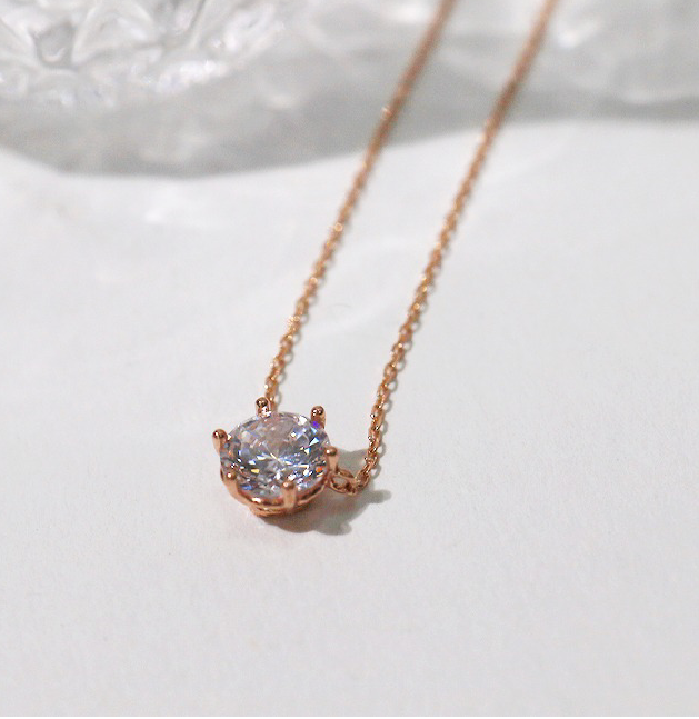 14k Gold Classic Necklace with Swarovski Crystal