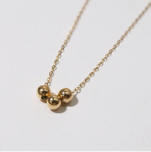 14k Gold Necklace with Three Balls