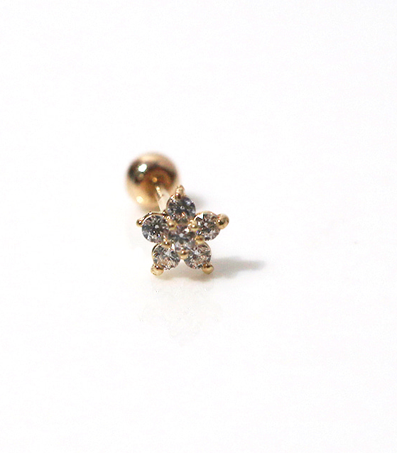 14k Gold Flower Piercing