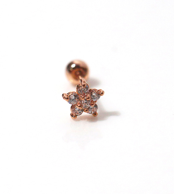 14k Gold Flower Piercing