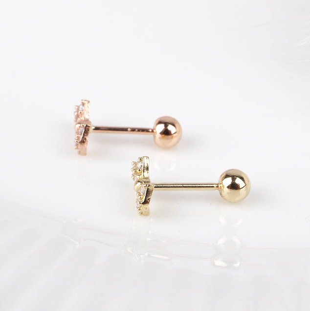 14k Gold Petite Ribbon Piercing – CLEOSTYLE