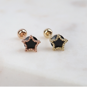 
            
                Load image into Gallery viewer, 14k Gold Black Star Piercing
            
        