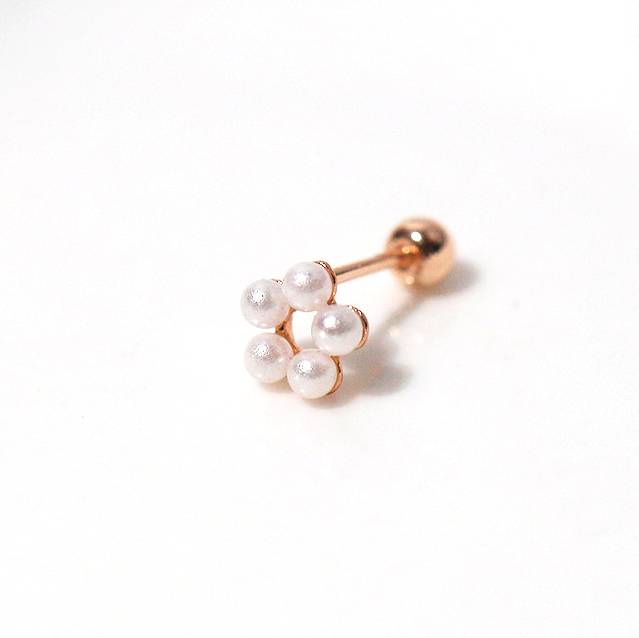 
            
                Load image into Gallery viewer, 14k Gold Flower Pearl Piercing
            
        