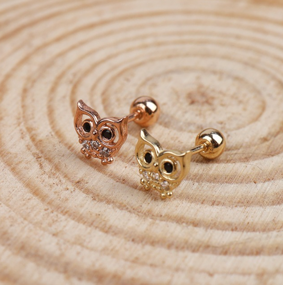 14k Gold Owl Piercing